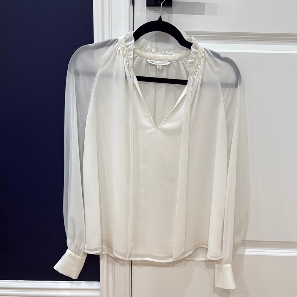 Rebecca Minkoff Elegant Sheer White Blouse